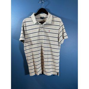 Polo Jeans Company Ralph Lauren - Men's Grey/Blue/White Stripped Short Sleeve Po